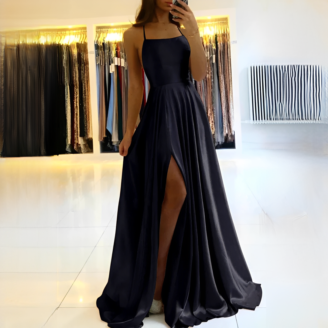 Shamcy - Vestido Elegante Maxi con Abertura