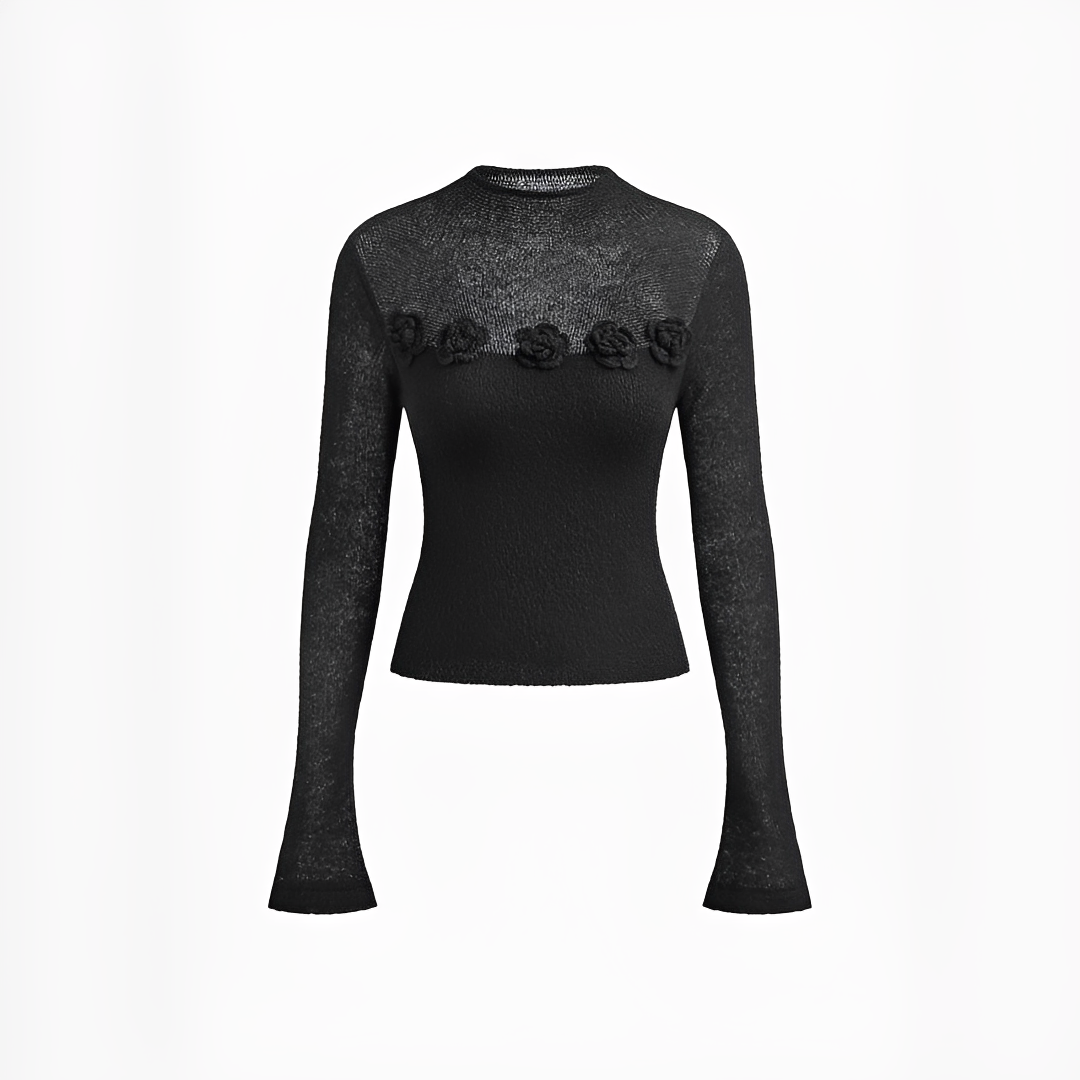 Izza - Top elegante con cuello redondo