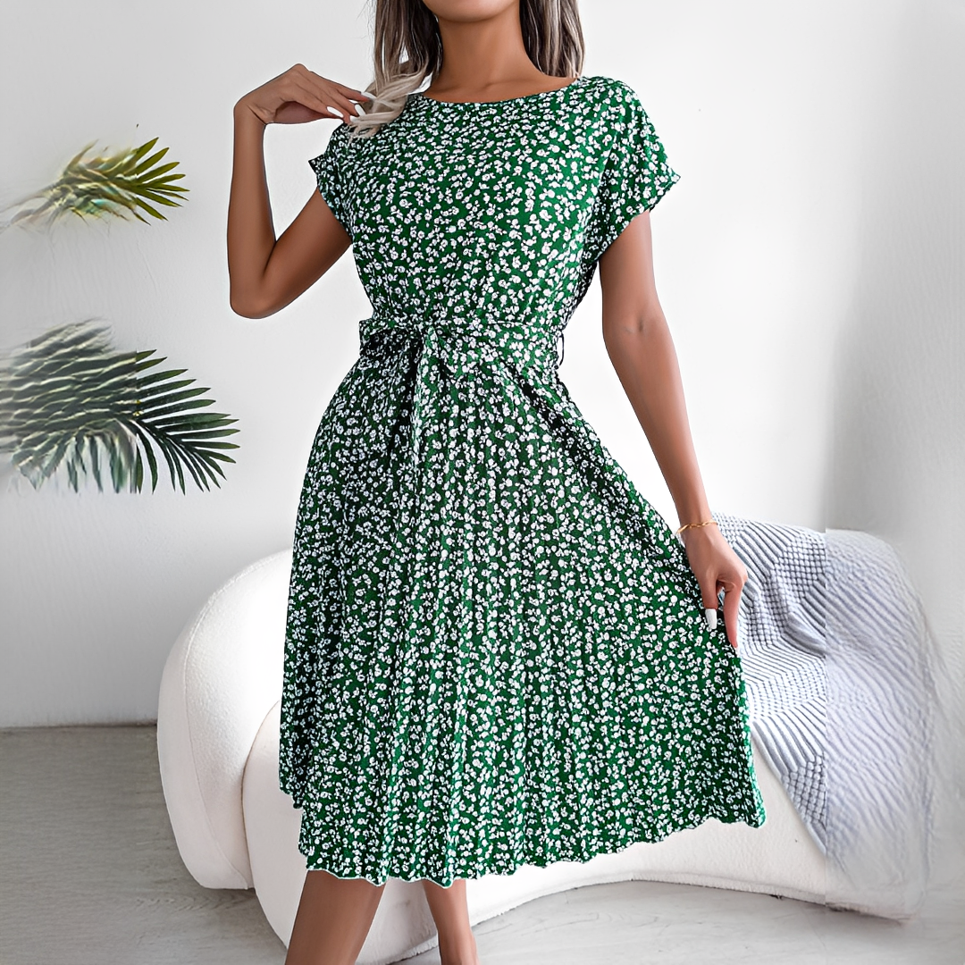 Lyka - Vestido de verano sofisticado de manga corta para mujer