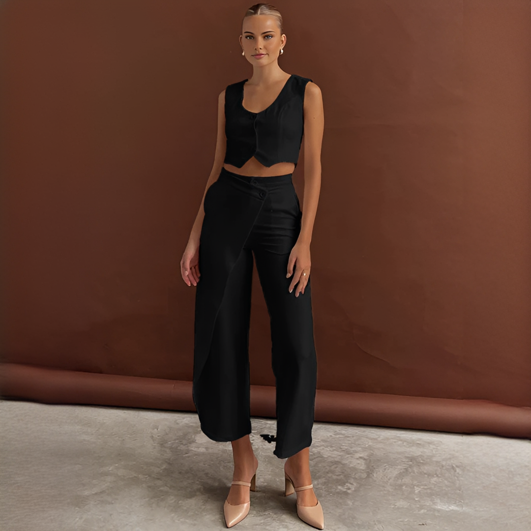Agnes - Conjunto de Chaleco y Pantalones de Moda