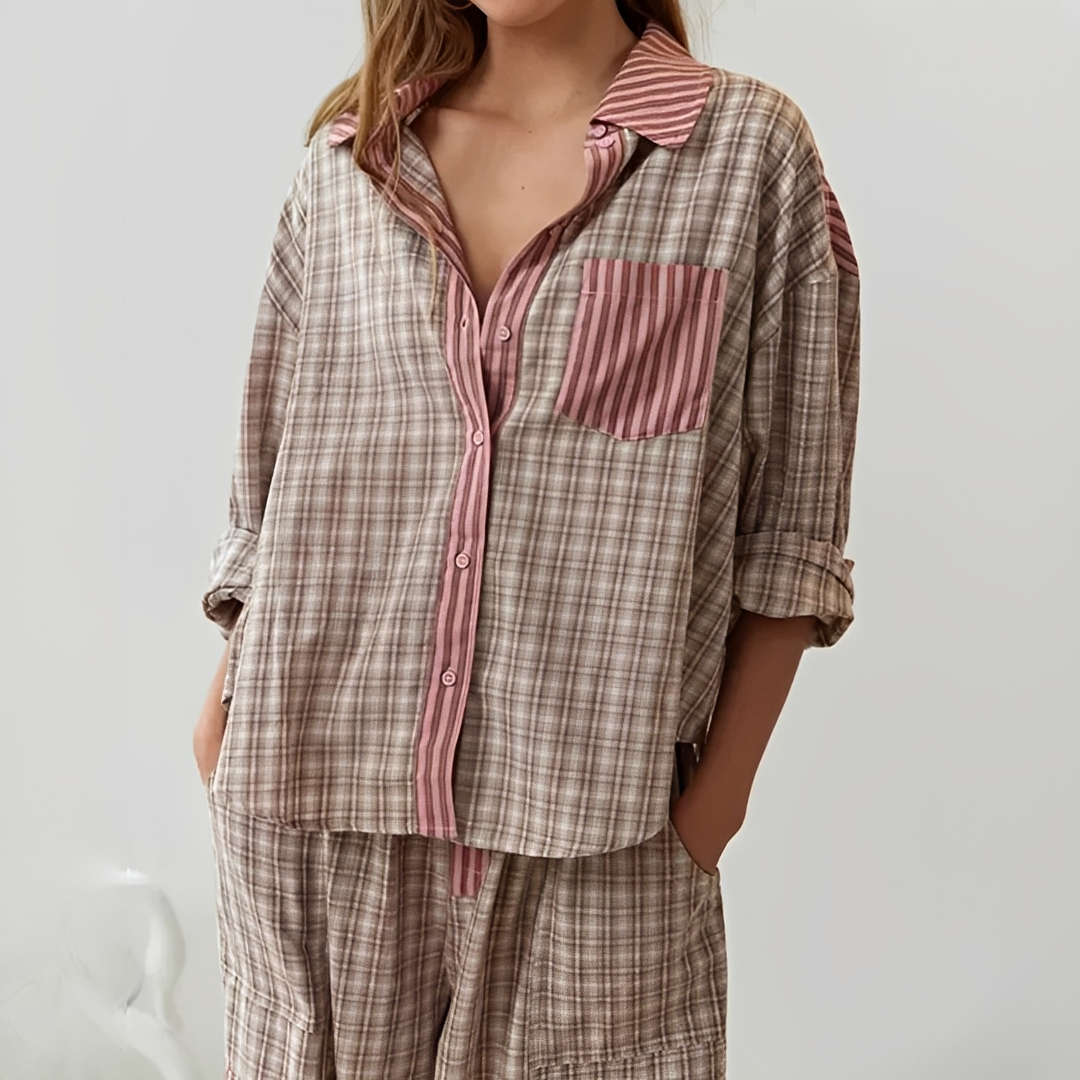 Elena - Conjunto de pijama de dos piezas elegante