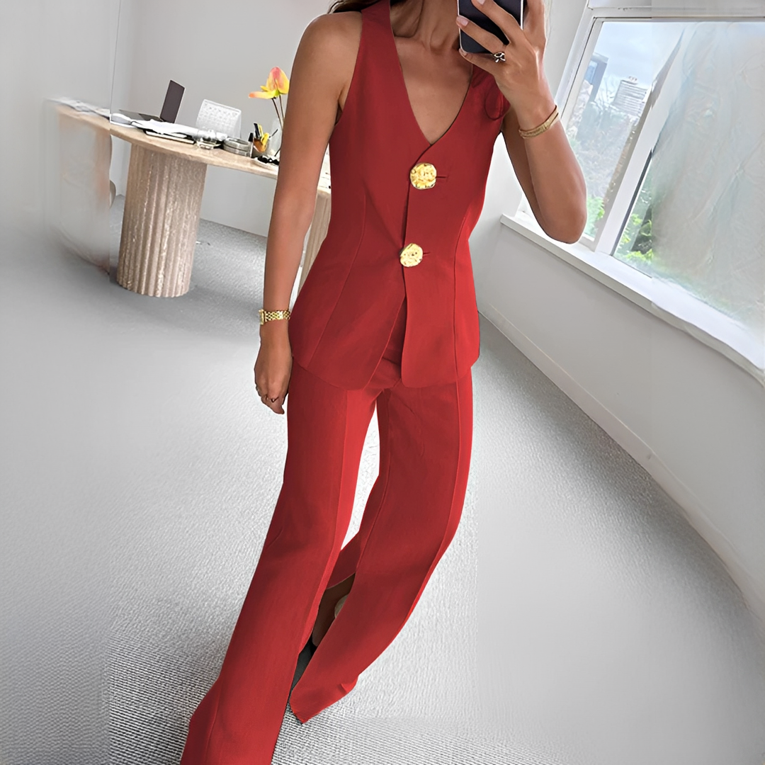 Verna - Set casual de top sin mangas y pantalones