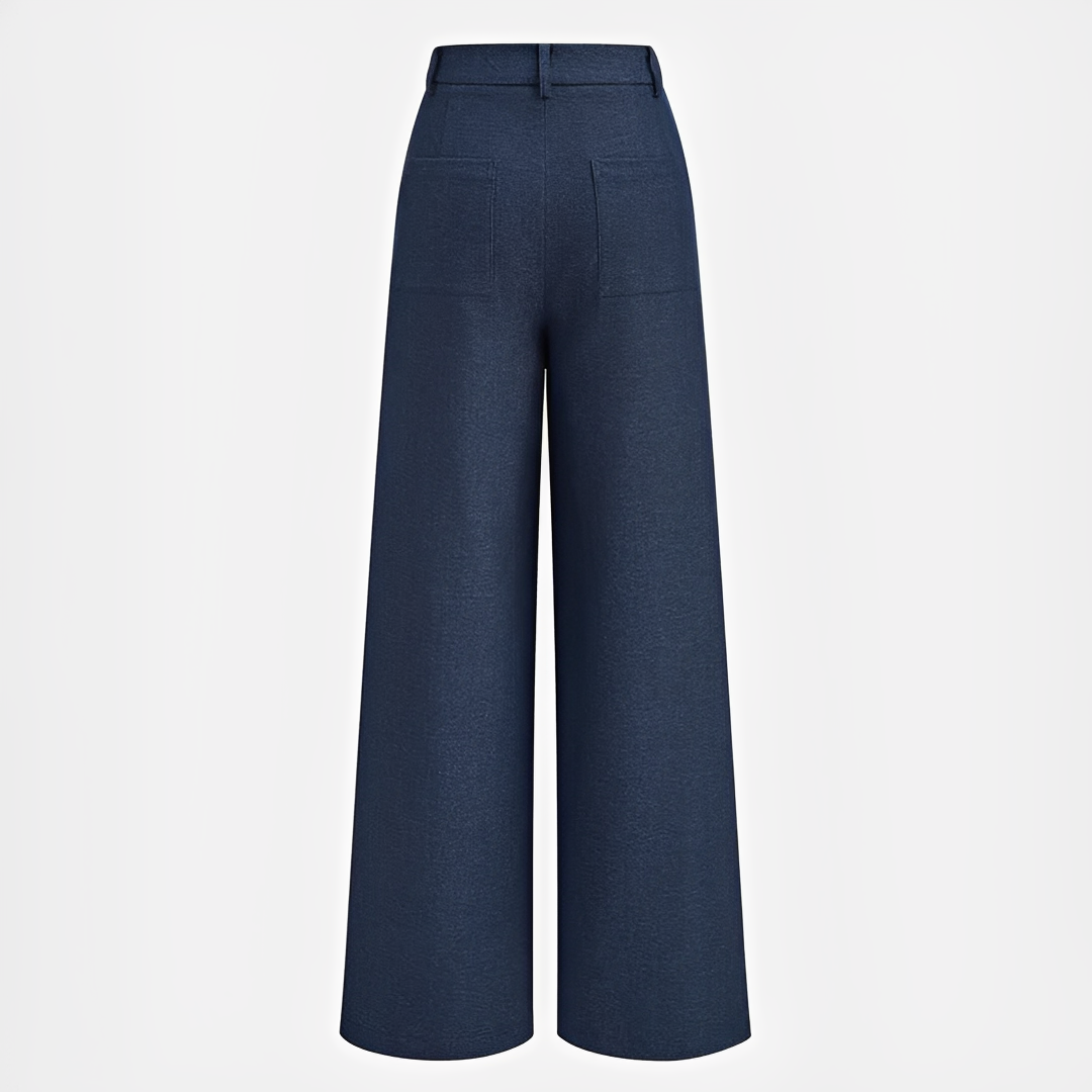 Odessa - Pantalones de Corte Ancho con Pliegues