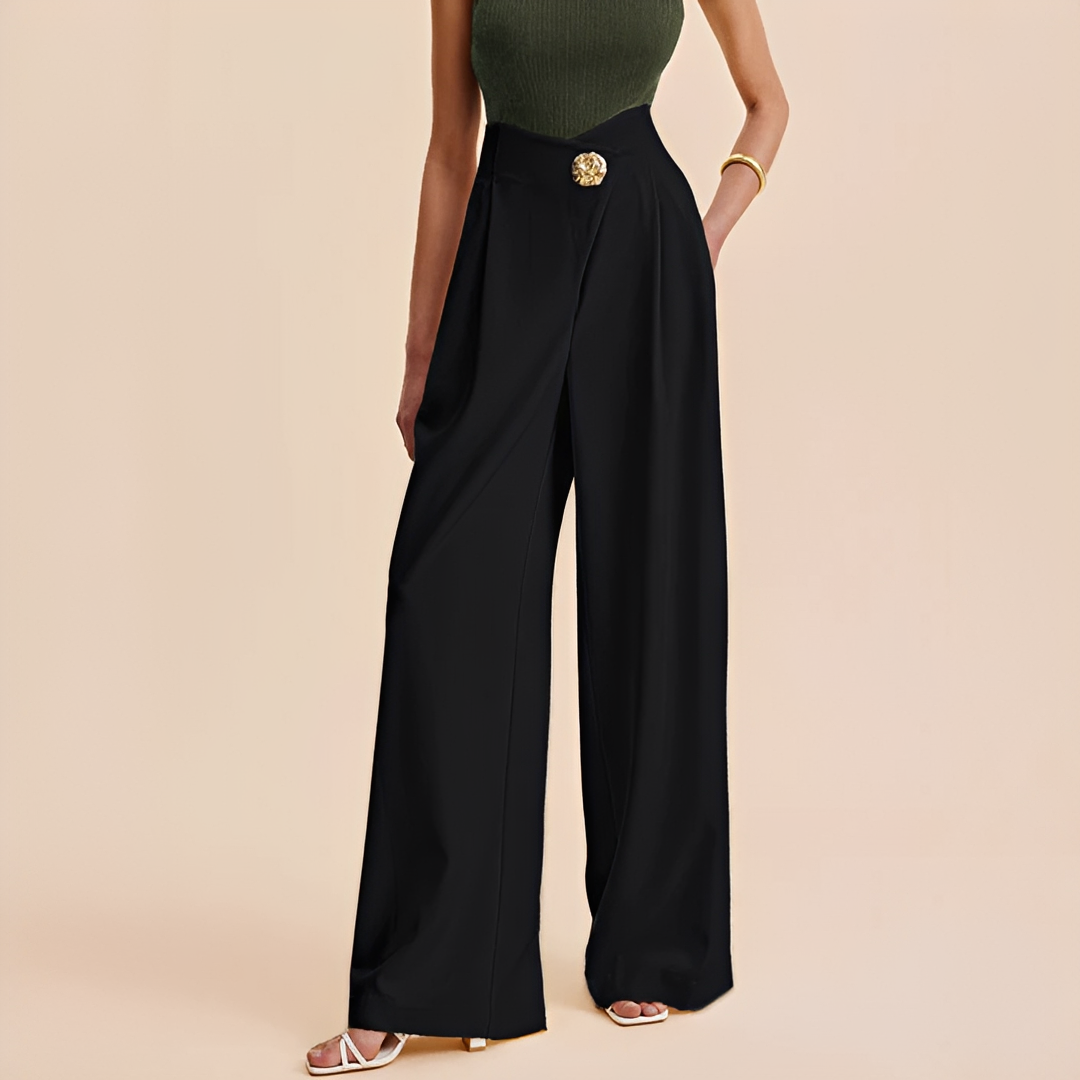 Joyce - Pantalones de pierna ancha de cintura alta