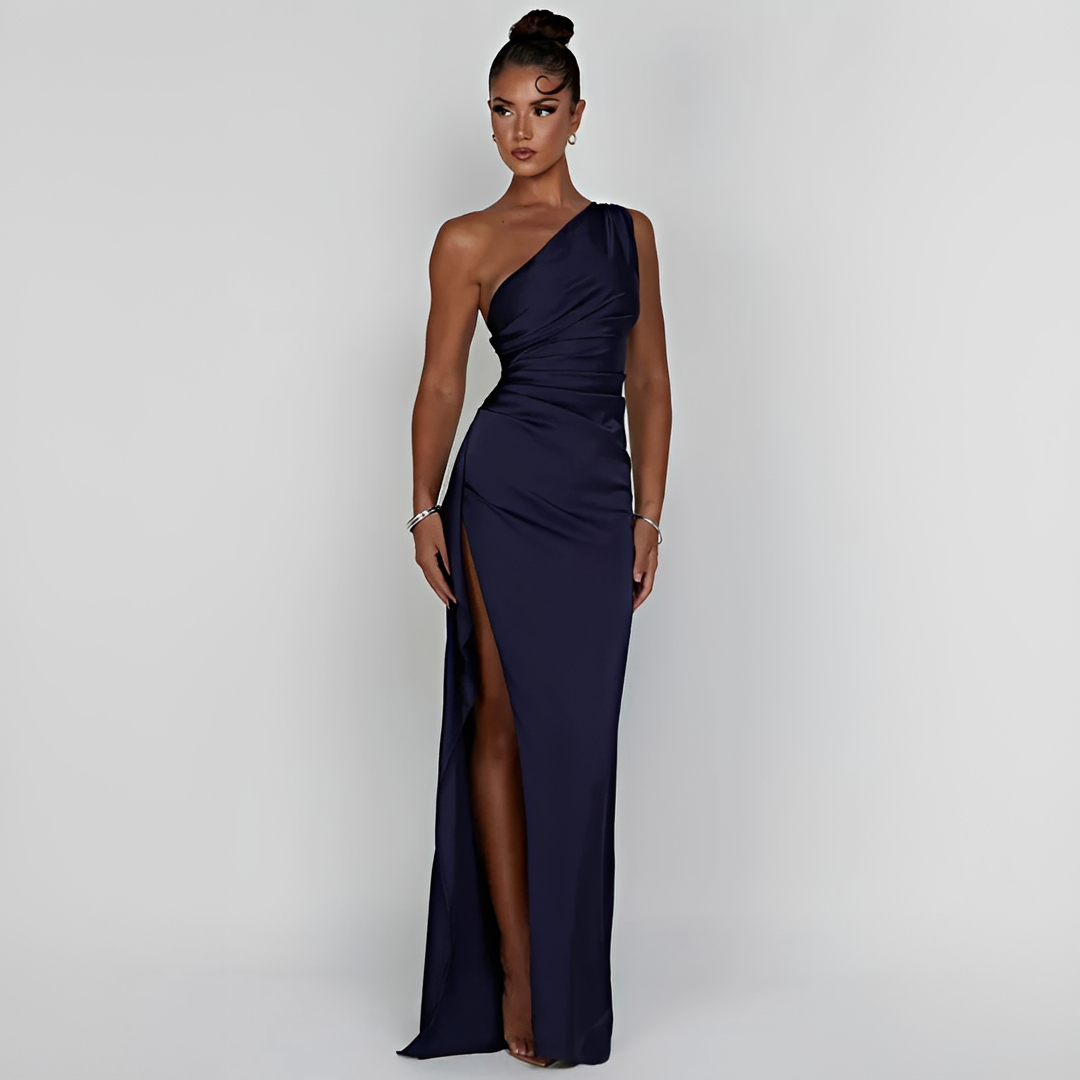 Leonora - Vestido de verano con estilo elegante de un solo hombro para mujer