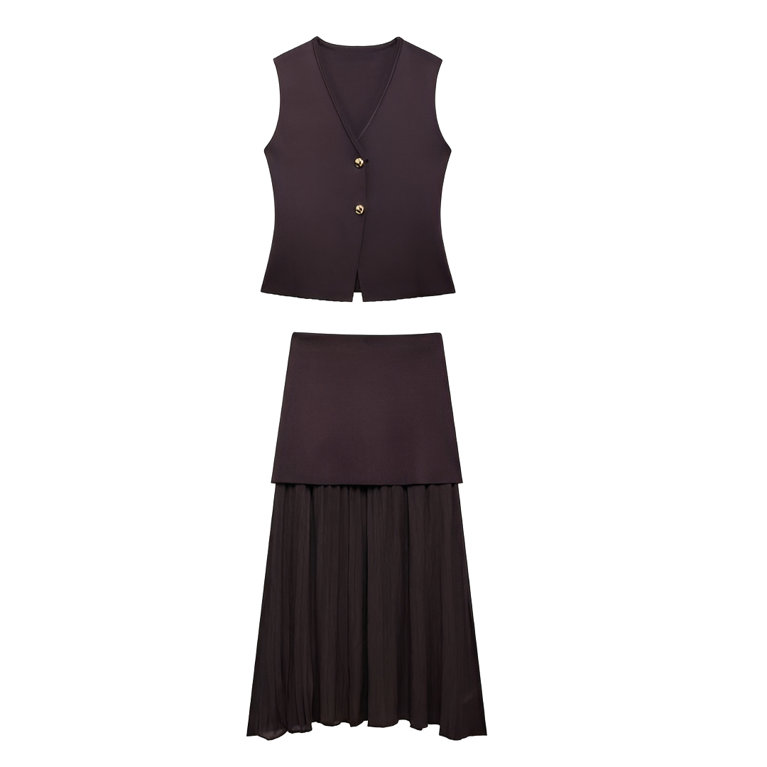 Airen - Conjunto de Chaleco y Falda Casual
