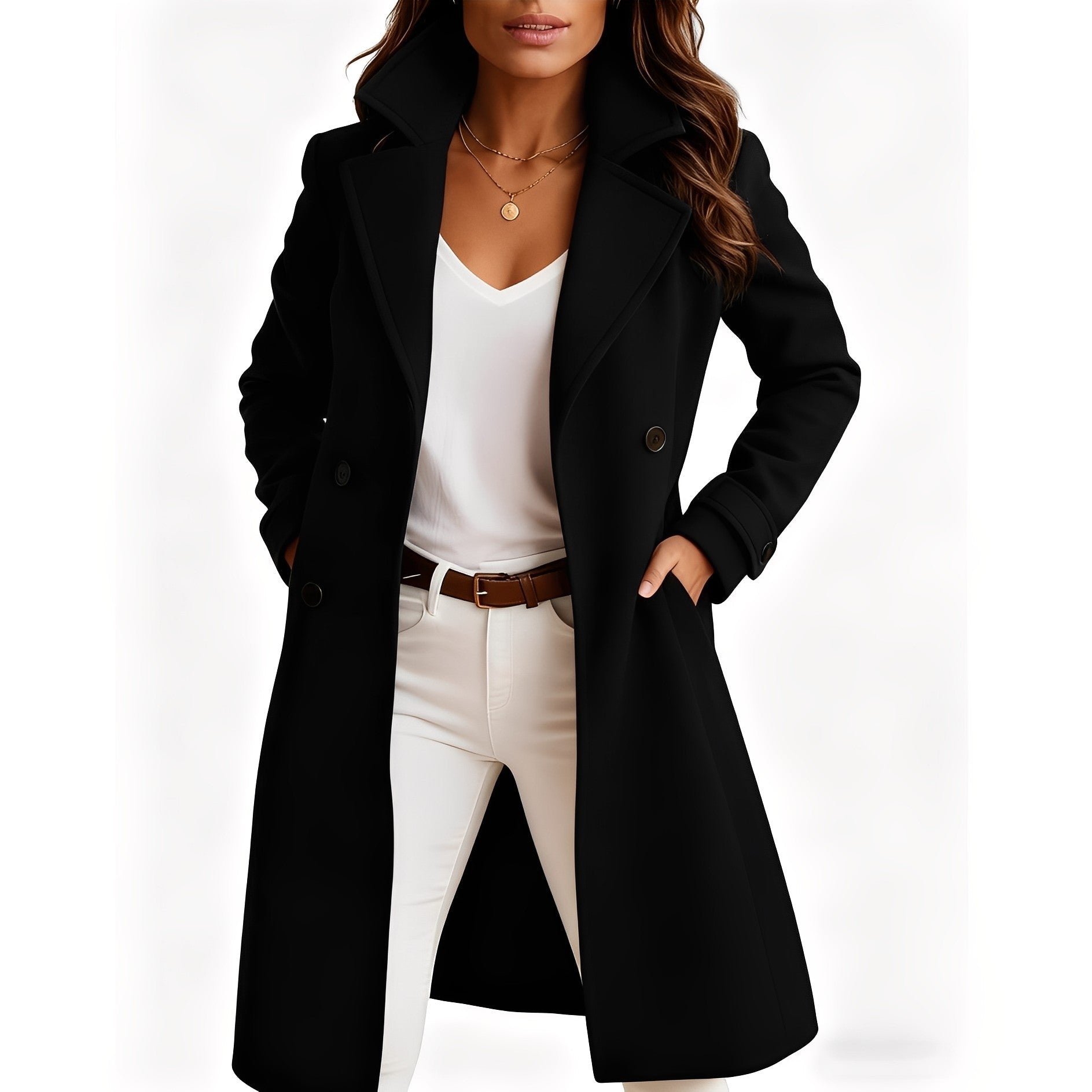 Camille - Elegante abrigo de mujer de diseño de una sola fila