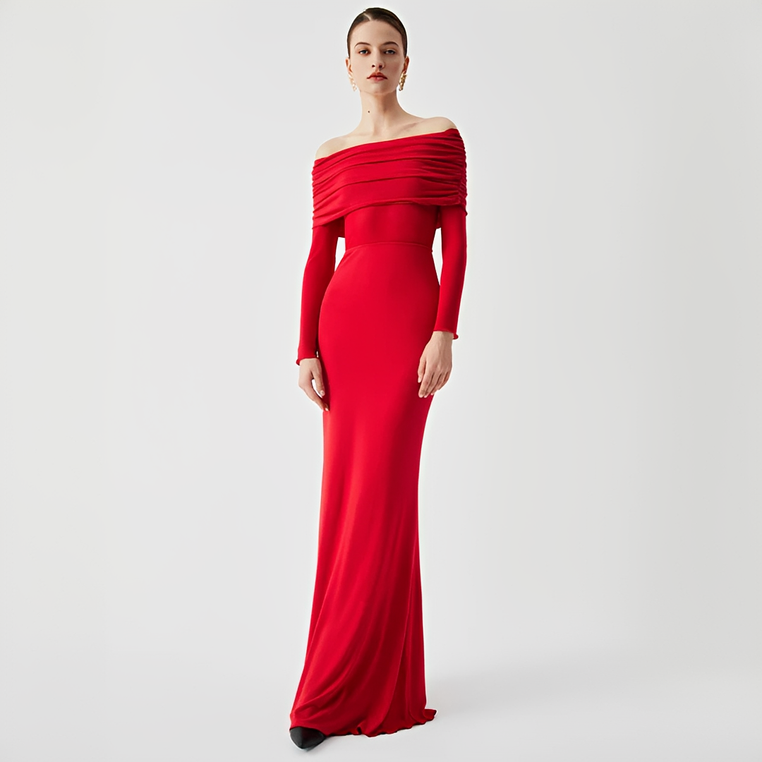 Ermanda - Vestido largo y elegante sin tirantes