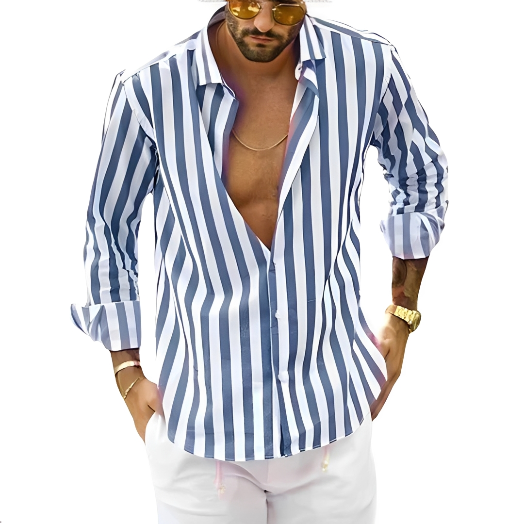 Roldan - Camisa de verano con rayas para hombre