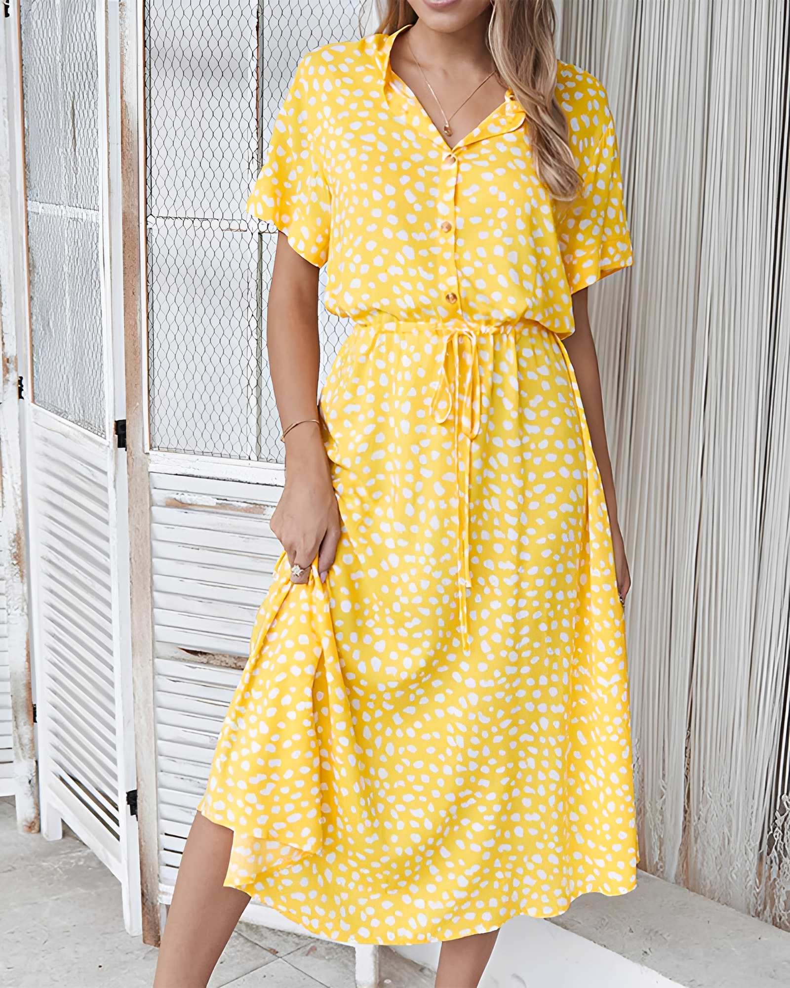 Shannon - Vestido Midi Elegante con Cuello en V