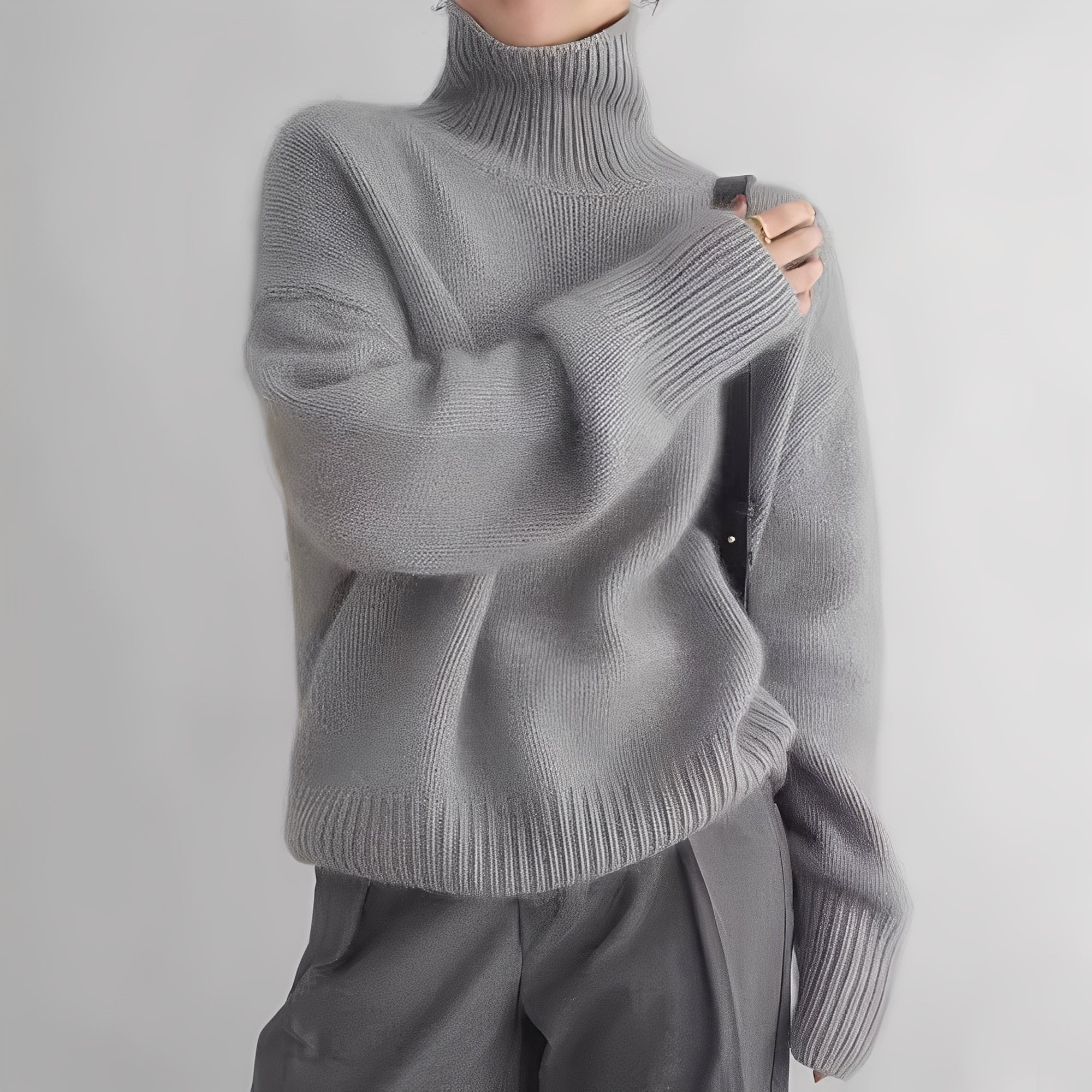 Clementine - Suéter casual para damas con cuello alto