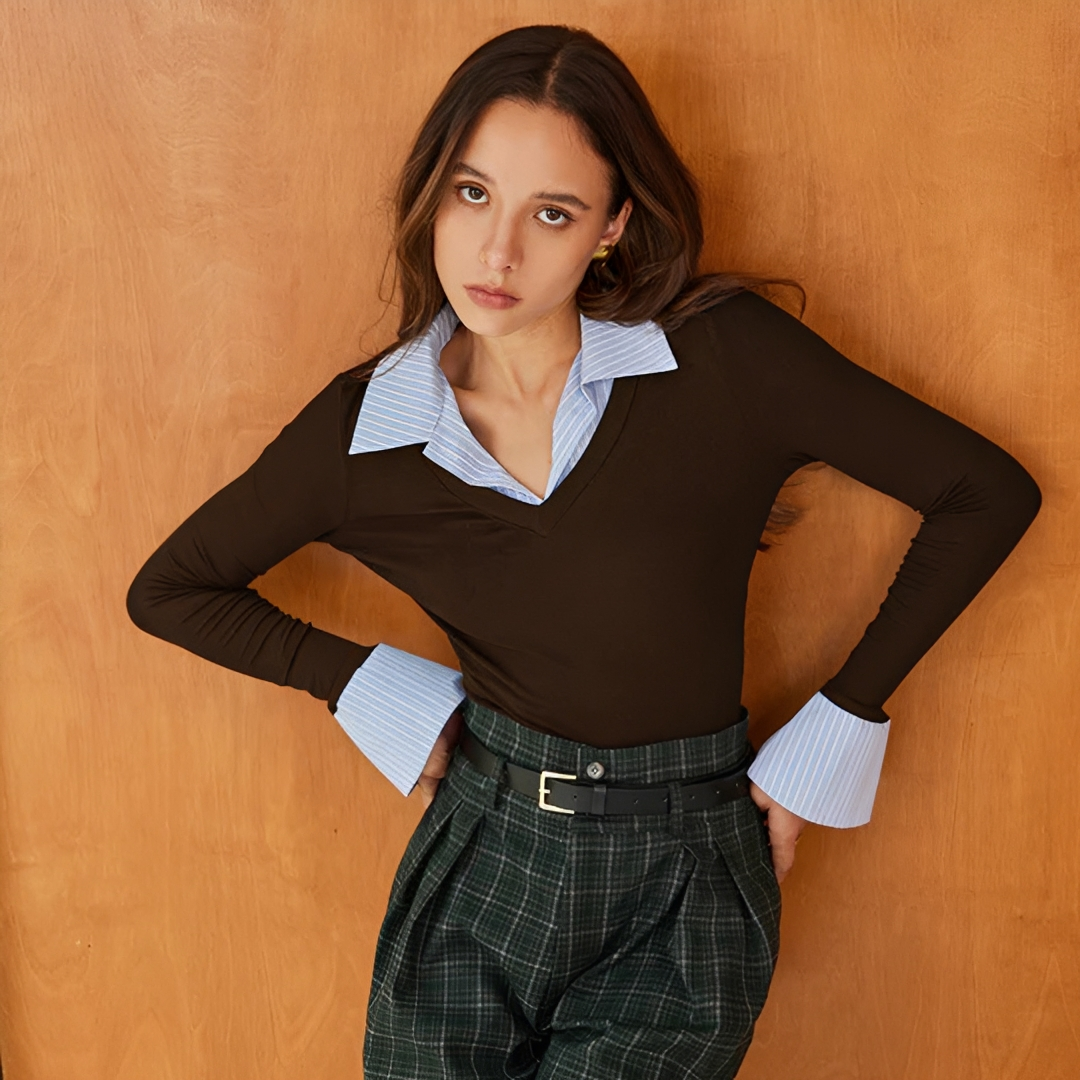 Venedita - Camisa Cómoda de Manga Larga