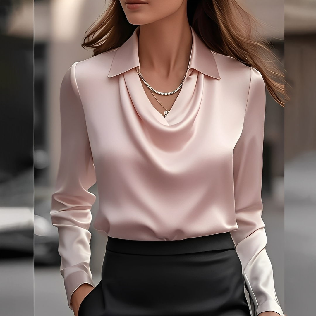 Laurentine - Blusa sofisticada con mangas largas para mujeres