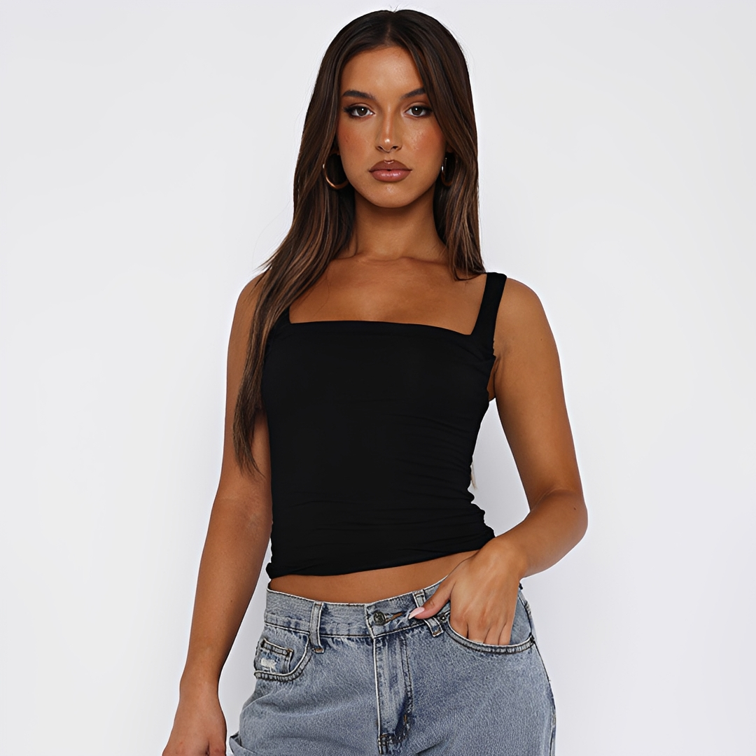 Genevieve - Camisola Cami Sólida y Sencilla
