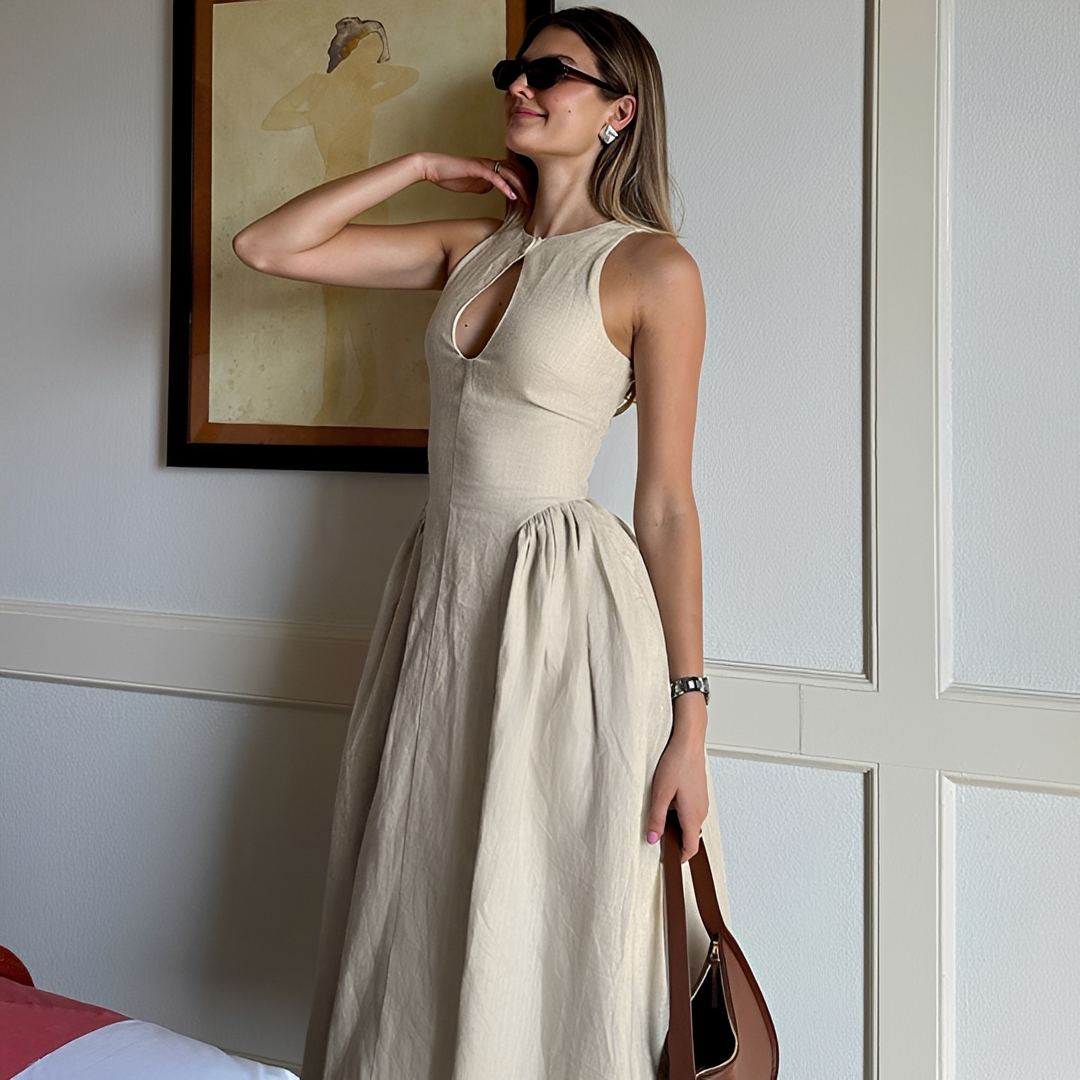 Chelou - Vestido Maxi Plisado