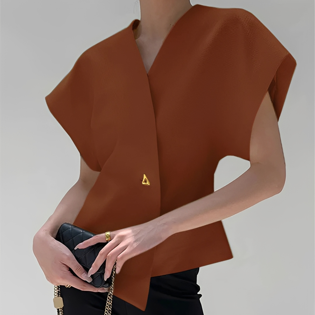 Ariella - Blusa con cuello en V a la moda
