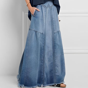 Nella - Falda vaquera elegante con bolsillo para damas