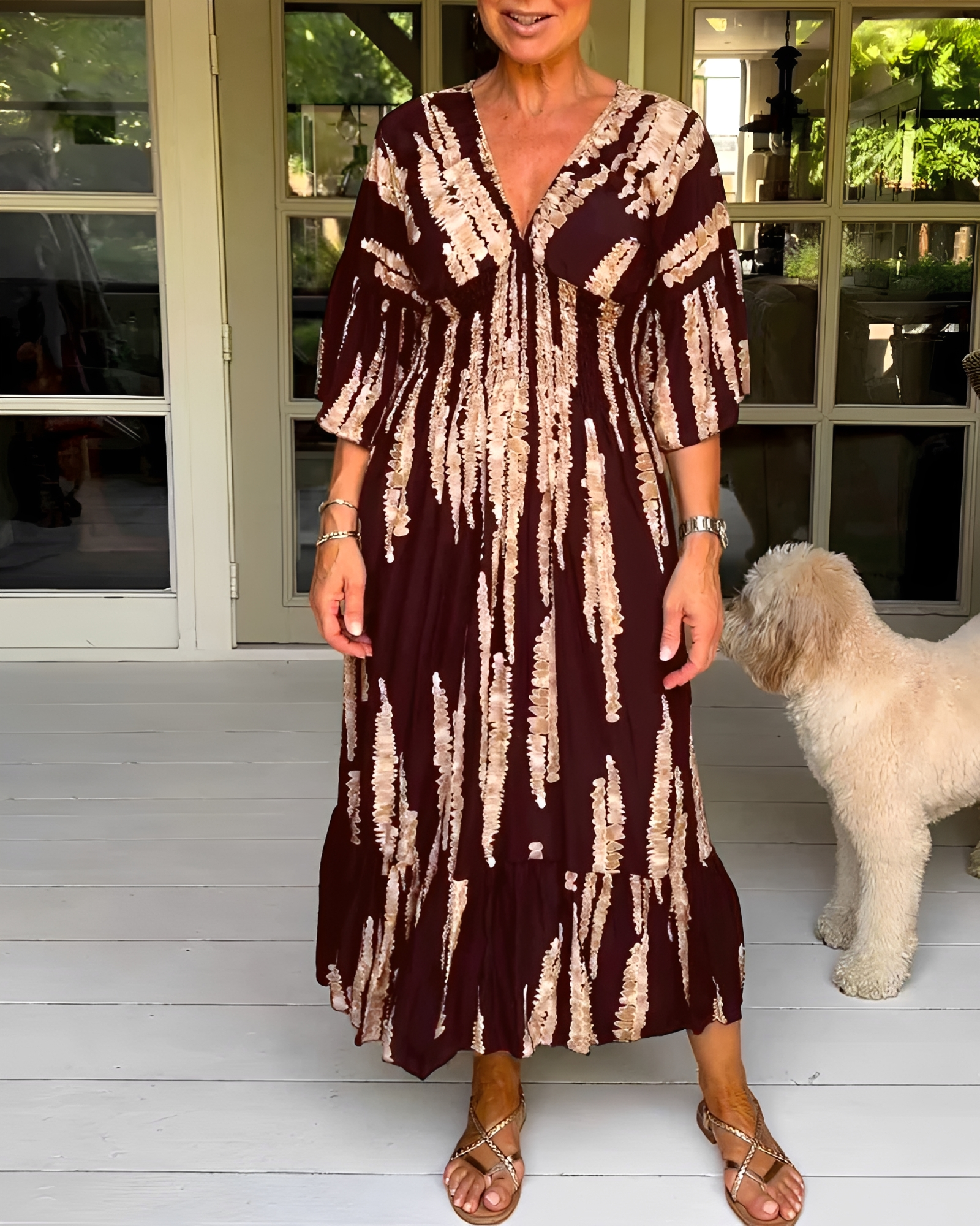 Esperanza - Vestido Midi con Cuello en V Estiloso