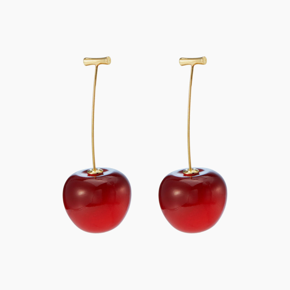Pendientes Red Cherry - Pendiente ligero de cereza