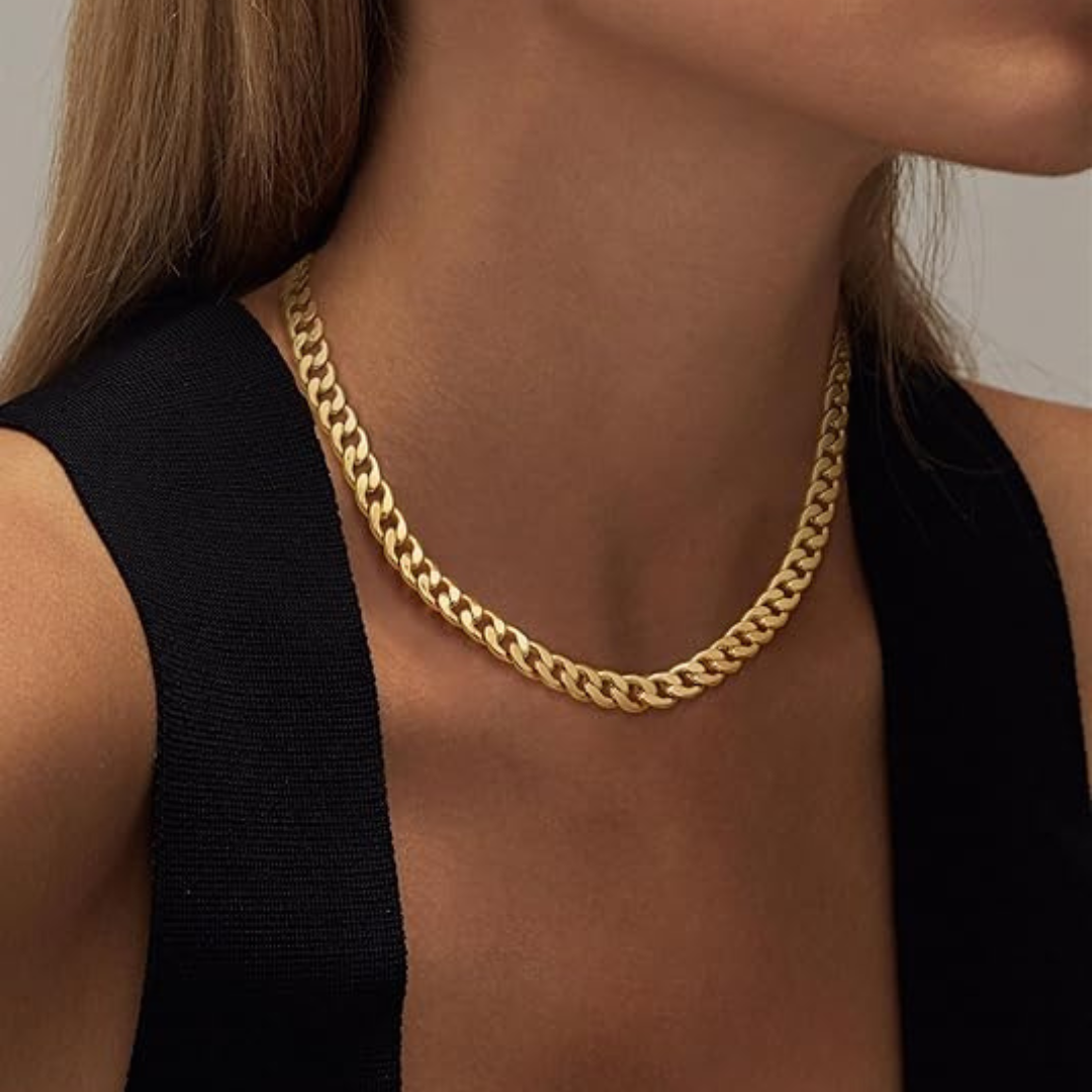 Anabel – Collar con eslabones dorados
