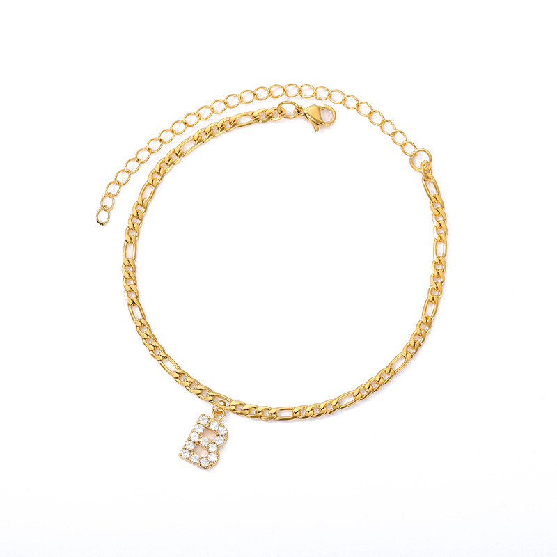 Tobillo con Inicial - Pulsera de tobillo con su inicial