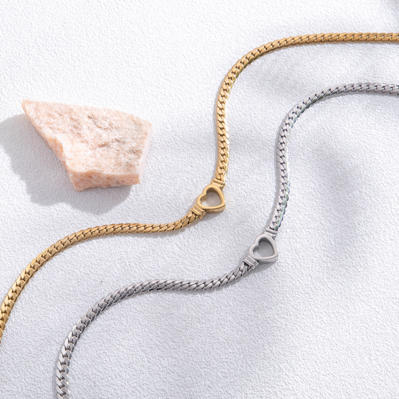 Pulsera de corazón hueco dorado - Pulsera de corazón abierta