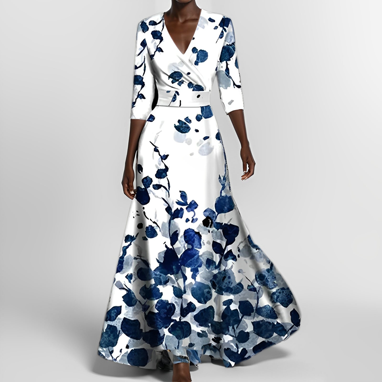 Delores - Vestido maxi con estampado floral y mangas largas
