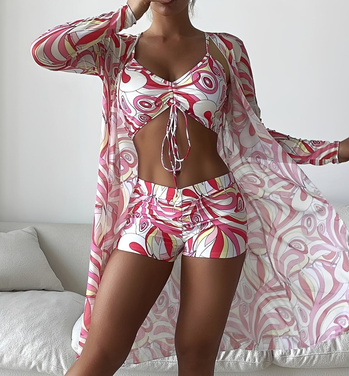 Nancy - Conjunto de Traje de Baño de Tres Piezas