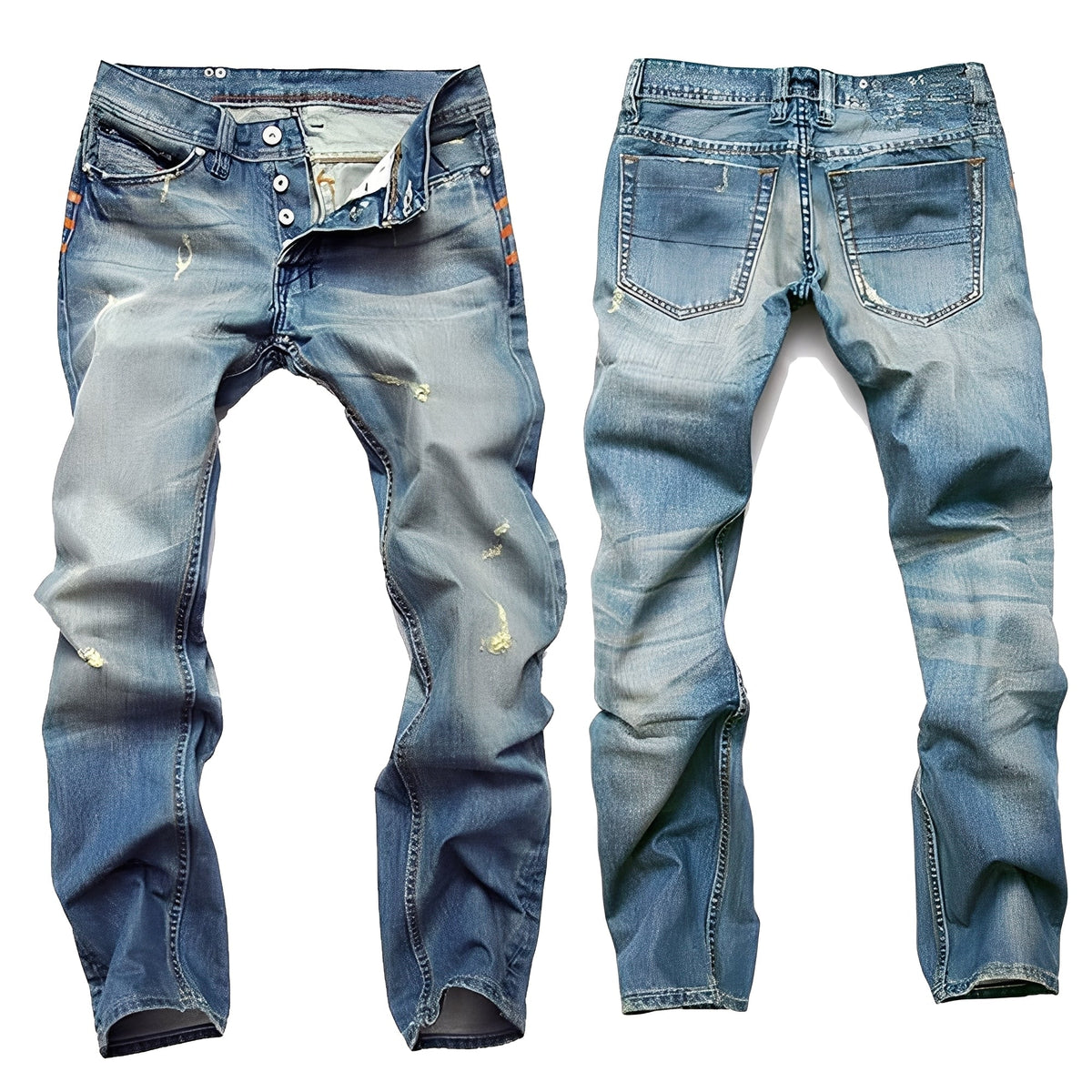Kaleb - Jeans clásicos con estilo desgastado