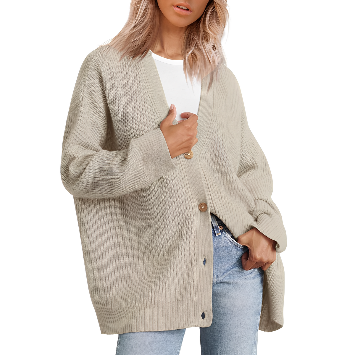 Christal - Suéter cálido de ajuste casual