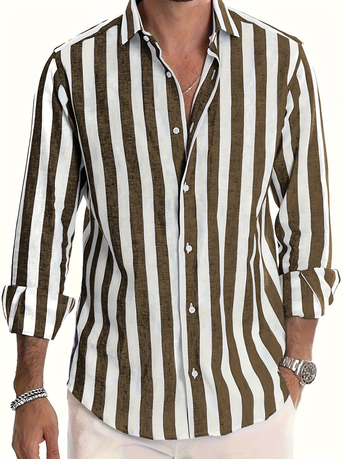 Harold - Camisa de Manga Larga a Rayas Modernas