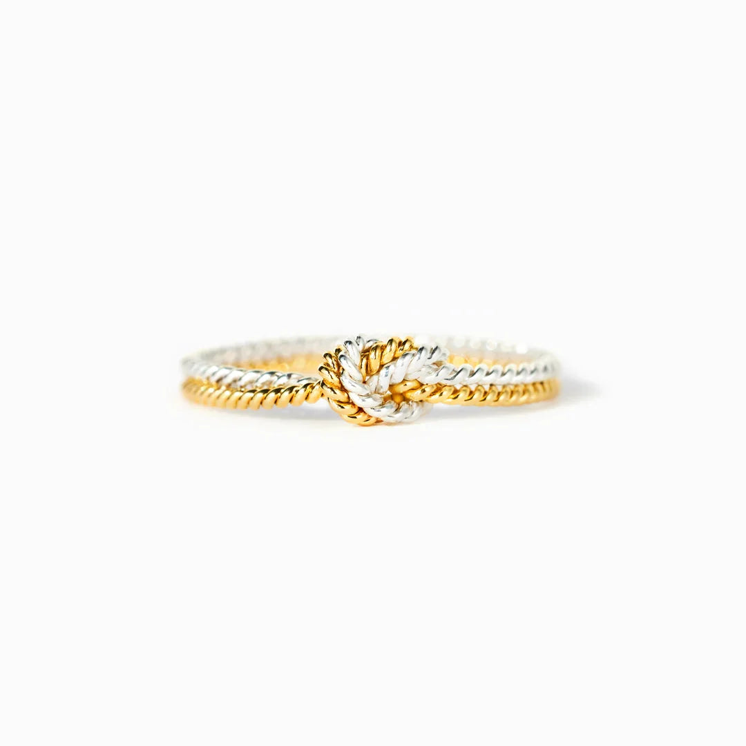 Anillo de Vínculo Madre e Hija - Anillo con 2 Cuerdas y Nudo