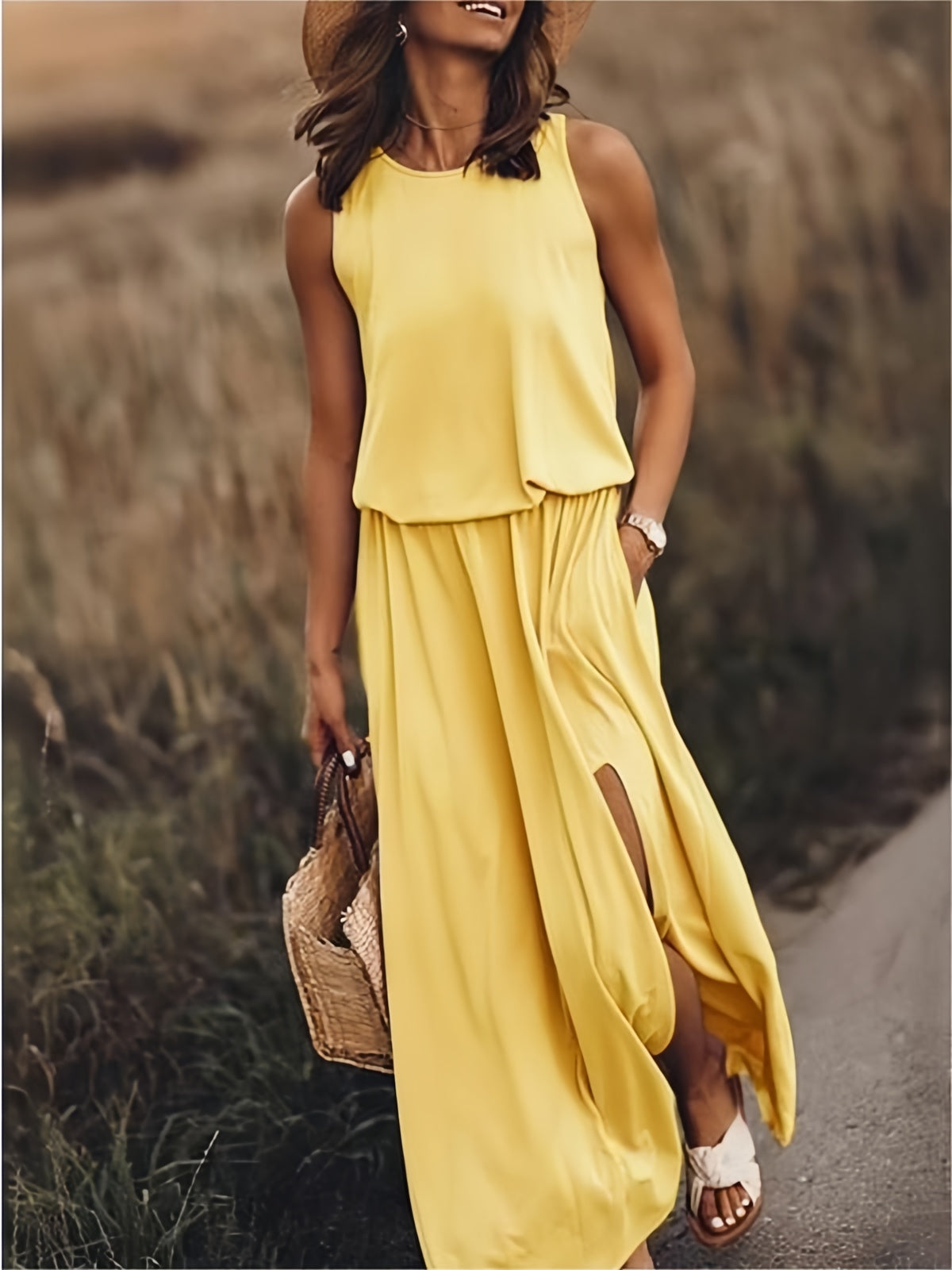 Edna - Vestido largo bohemio modal negro para mujer Colores