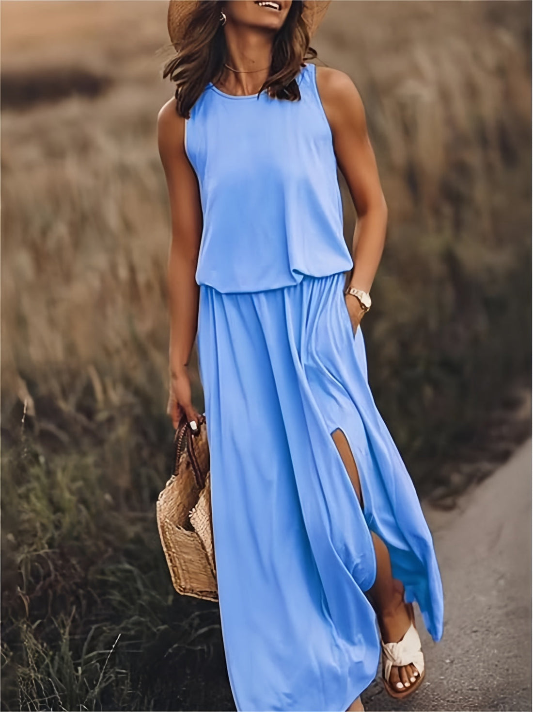 Edna - Vestido largo bohemio modal negro para mujer Colores