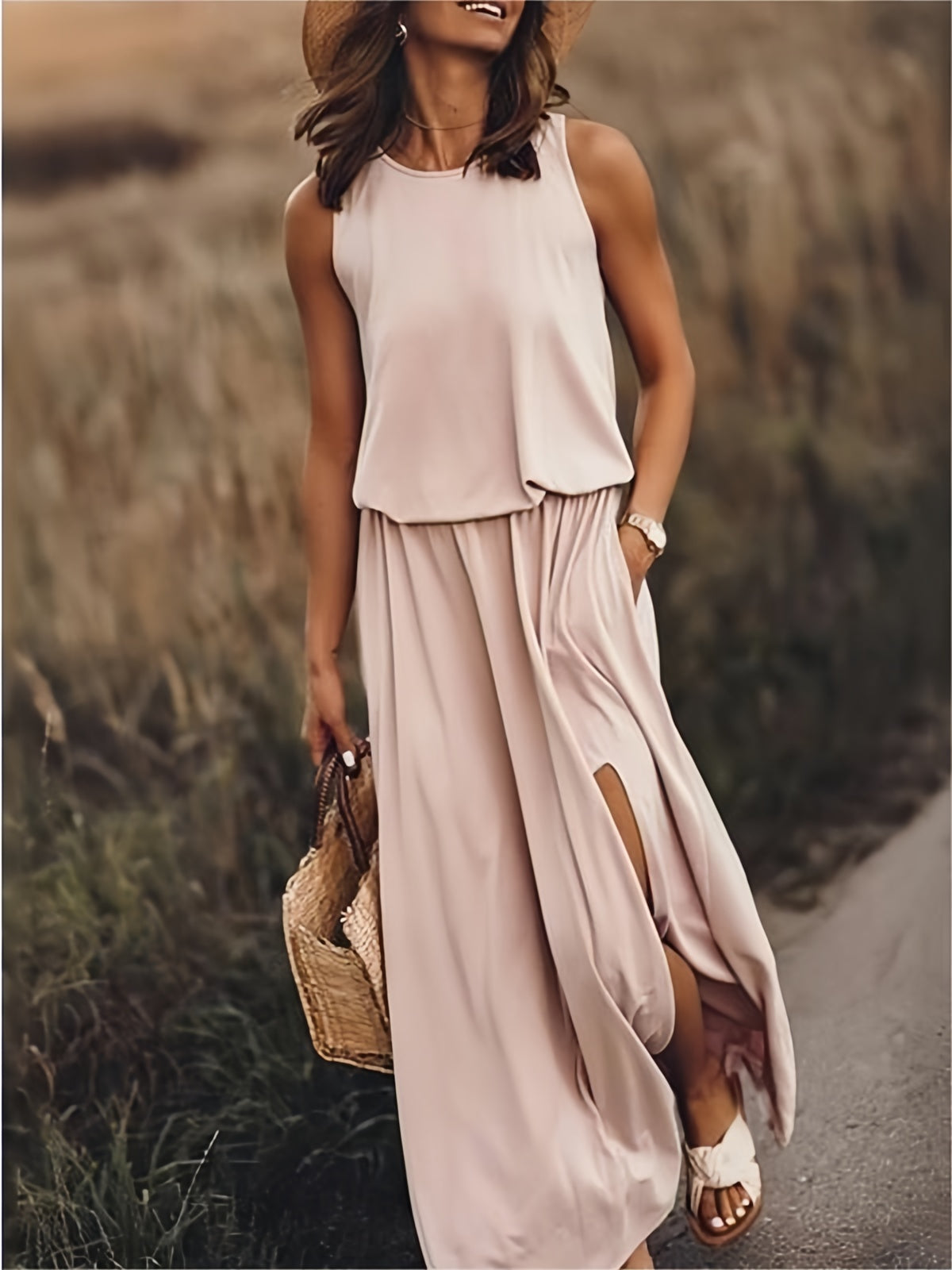 Edna - Vestido largo bohemio modal negro para mujer Colores