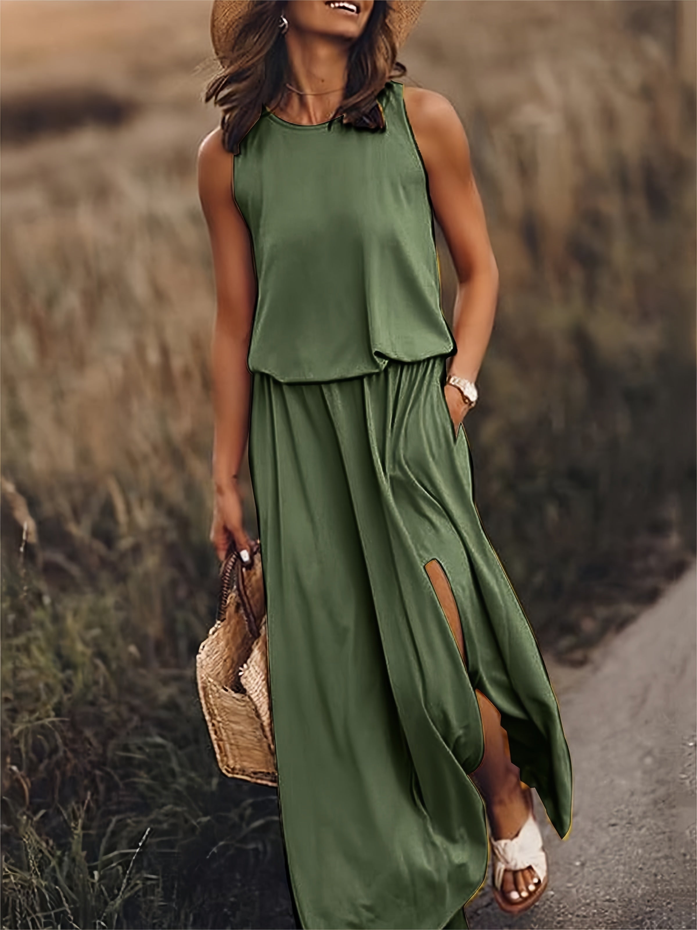 Edna - Vestido largo bohemio modal negro para mujer Colores