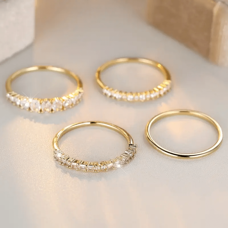 Elyna – Anillos dorados elegantes con piedras de circonio