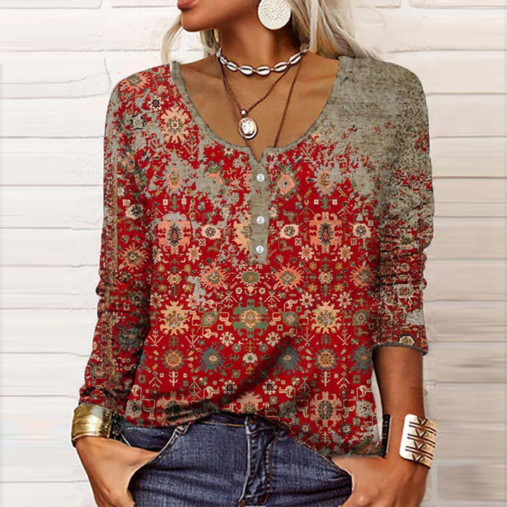 Hilde - Suéter elegante con estampado azteca