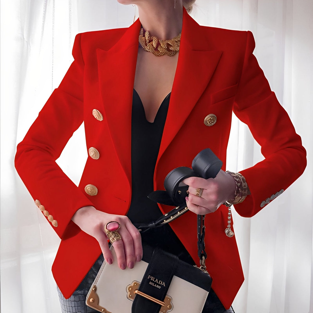 Shelley - Blazer con Botones para Mujeres