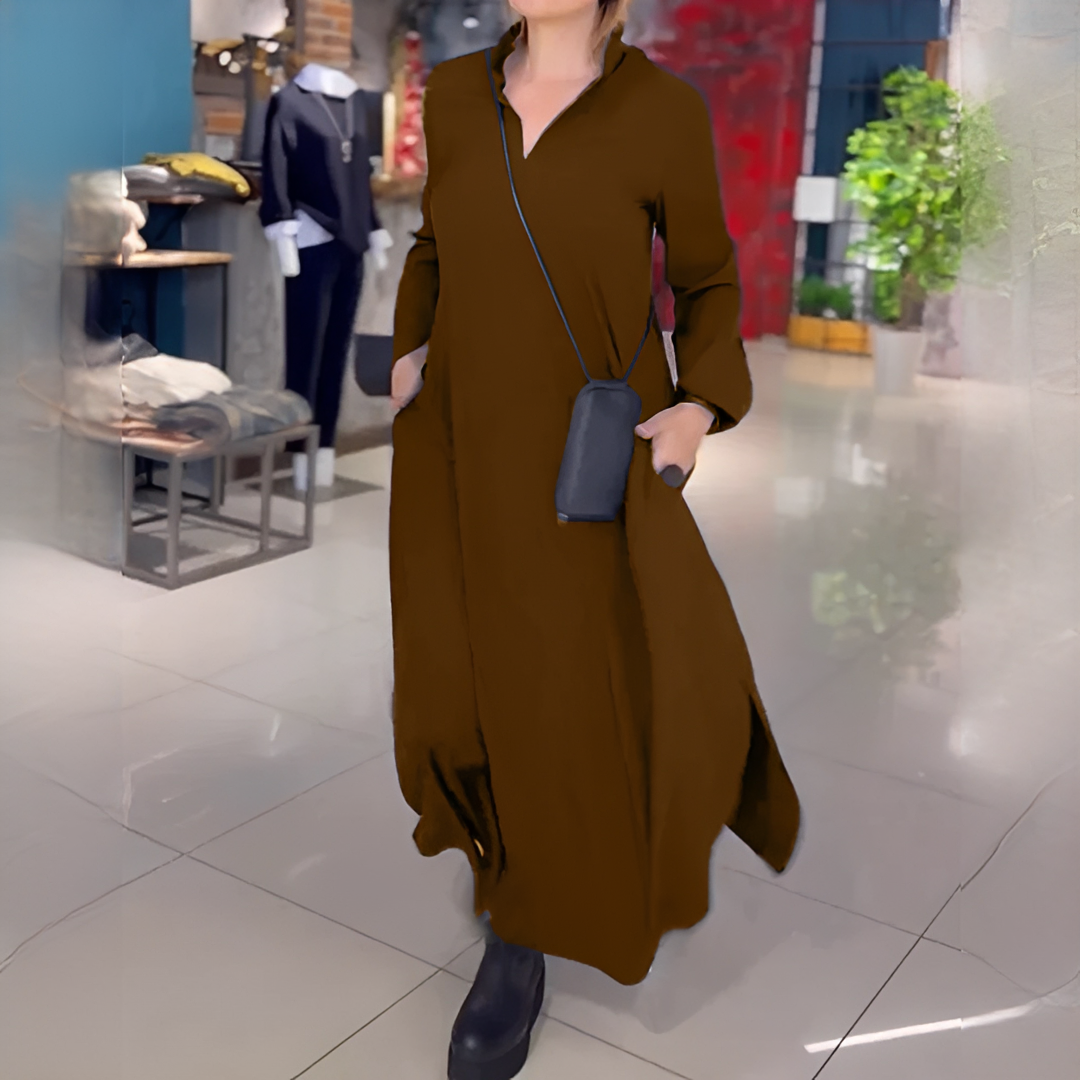 Cassie - Vestido de Manga Larga Casual