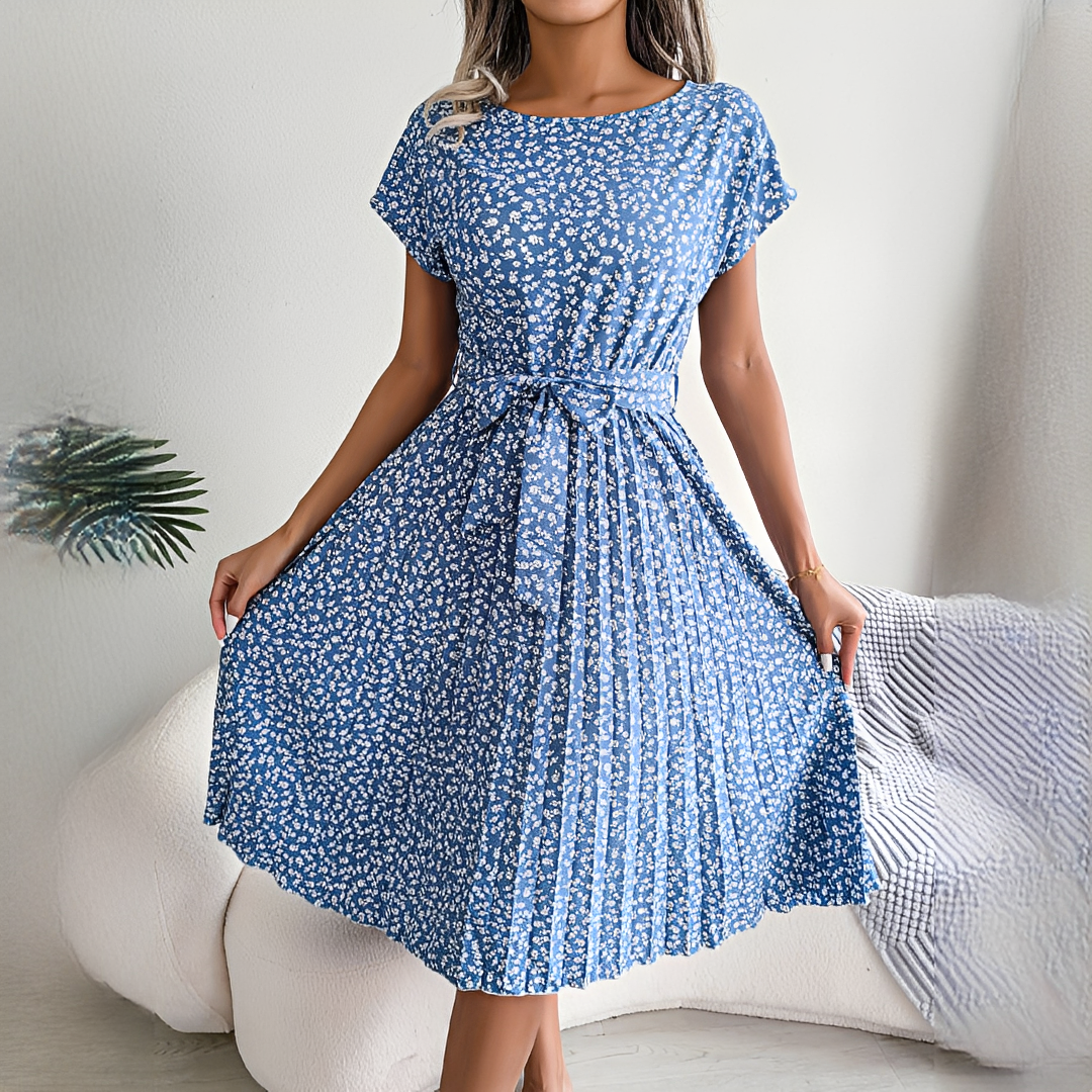 Lyka - Vestido de verano sofisticado de manga corta para mujer