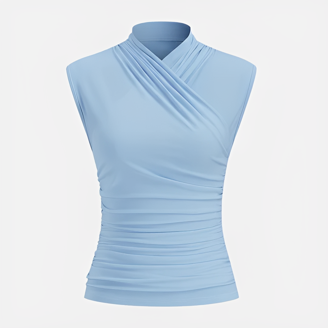 Mireya - Blusa Sofisticada de Cuello Cruzado