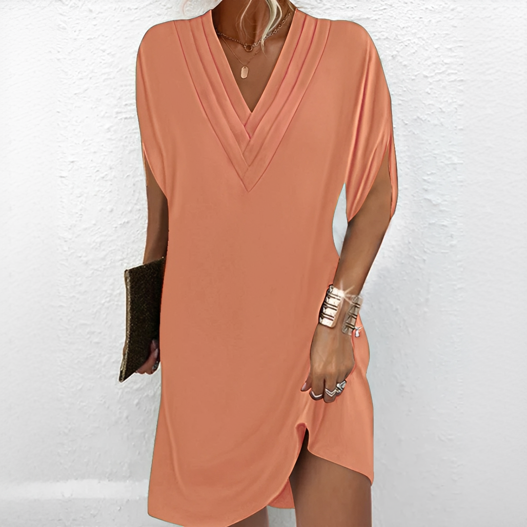 Jazlynn - Vestido con Mangas Murciélago y Pliegues