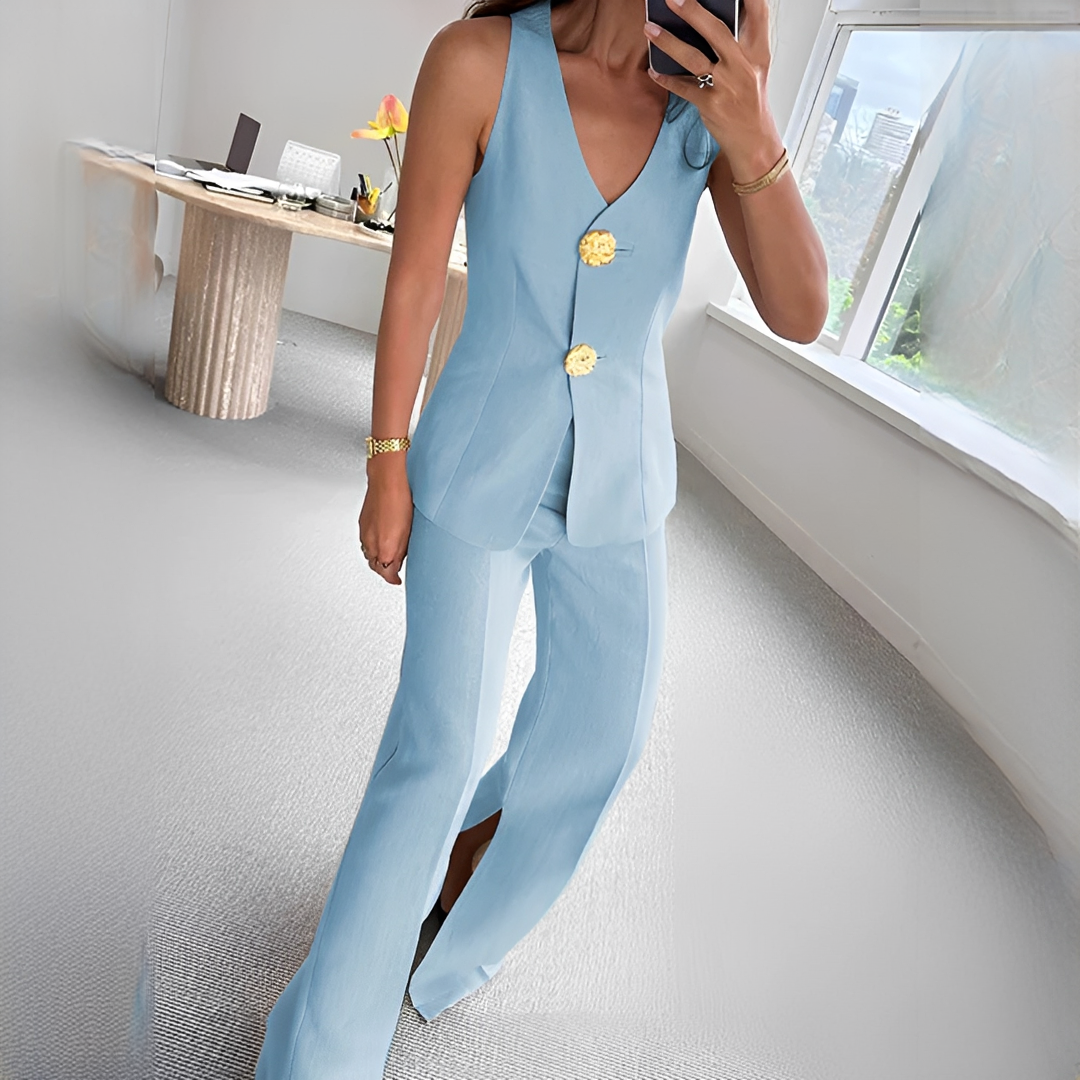 Verna - Set casual de top sin mangas y pantalones