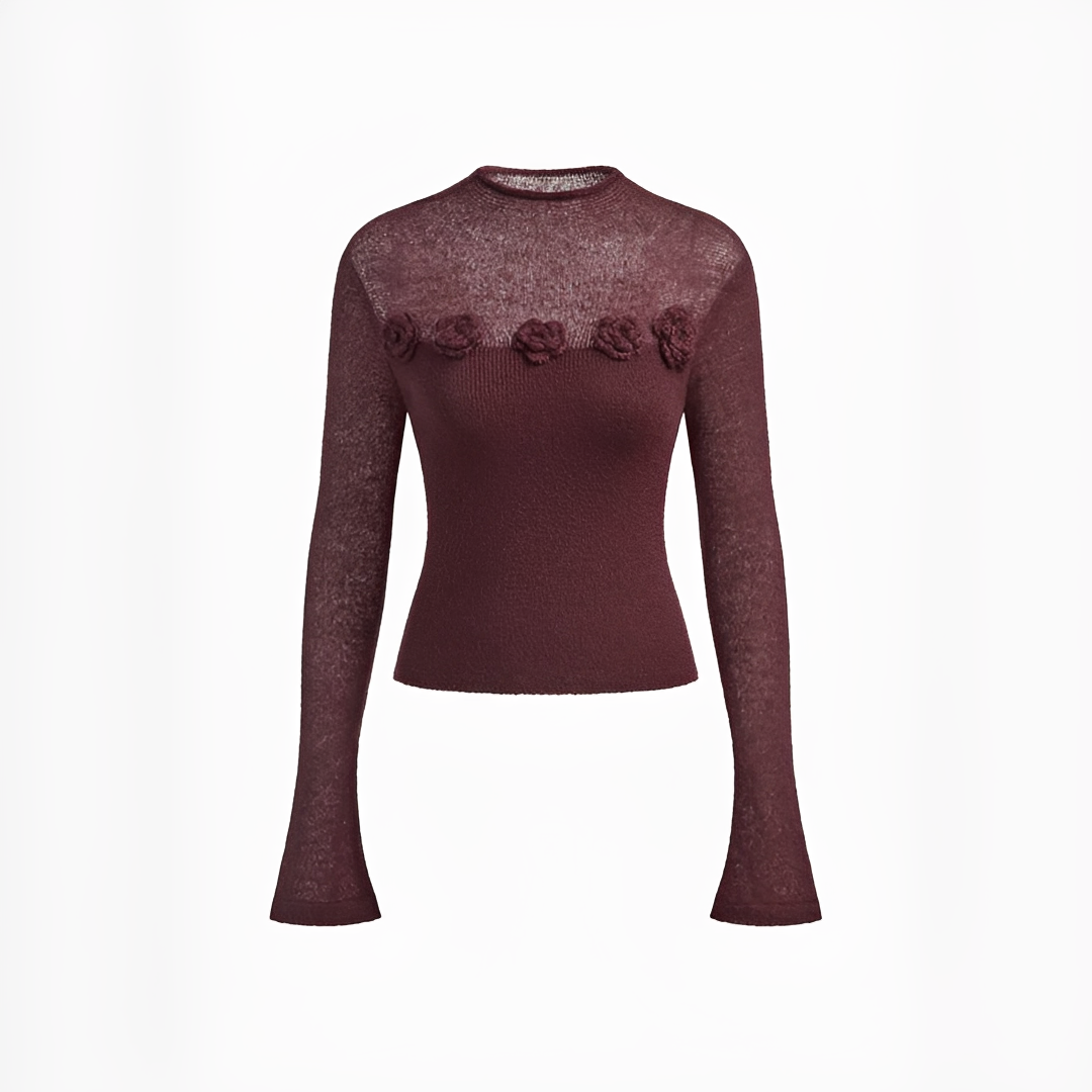 Izza - Top elegante con cuello redondo