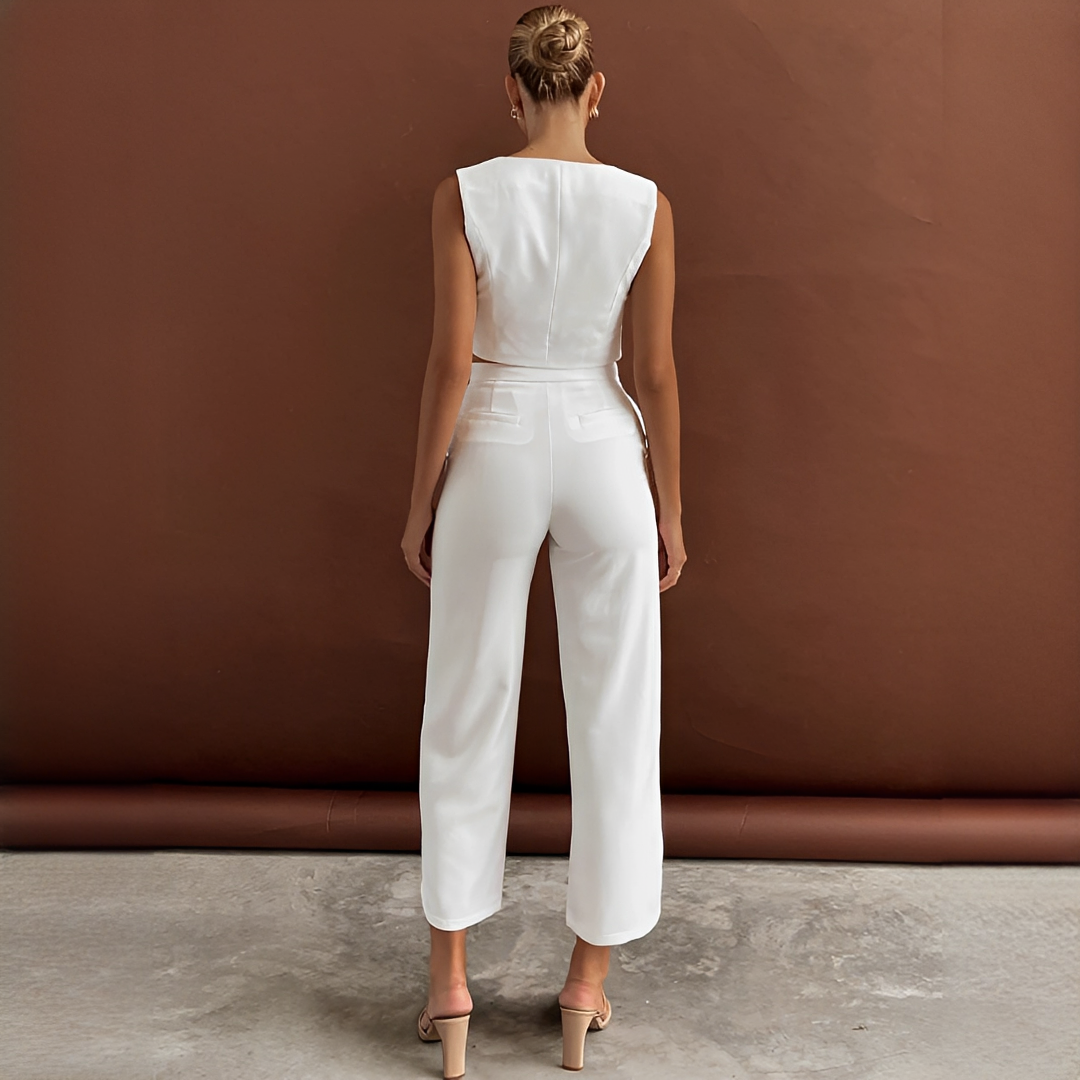 Agnes - Conjunto de Chaleco y Pantalones de Moda