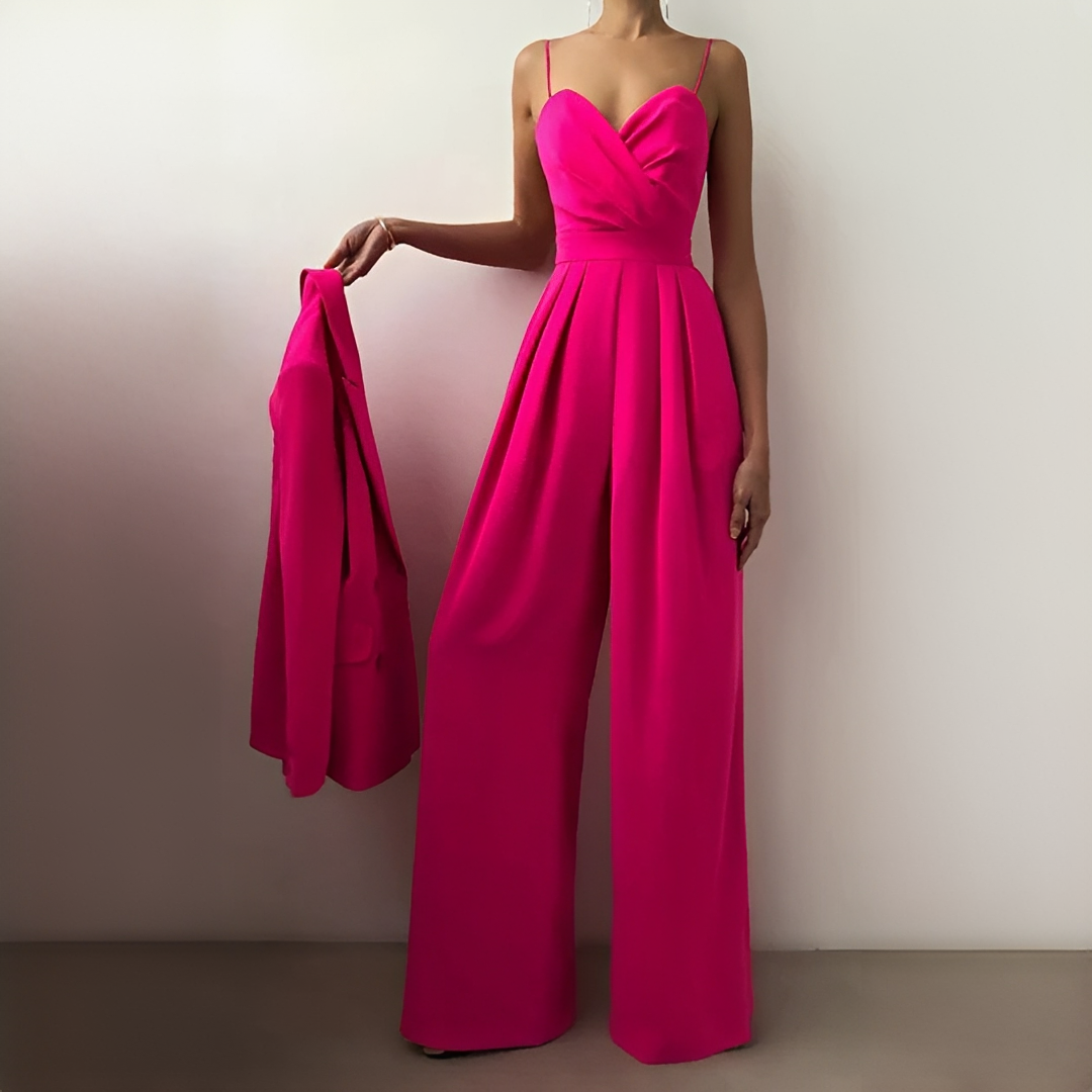Glysha - Combinación elegante a piernas anchas para mujer