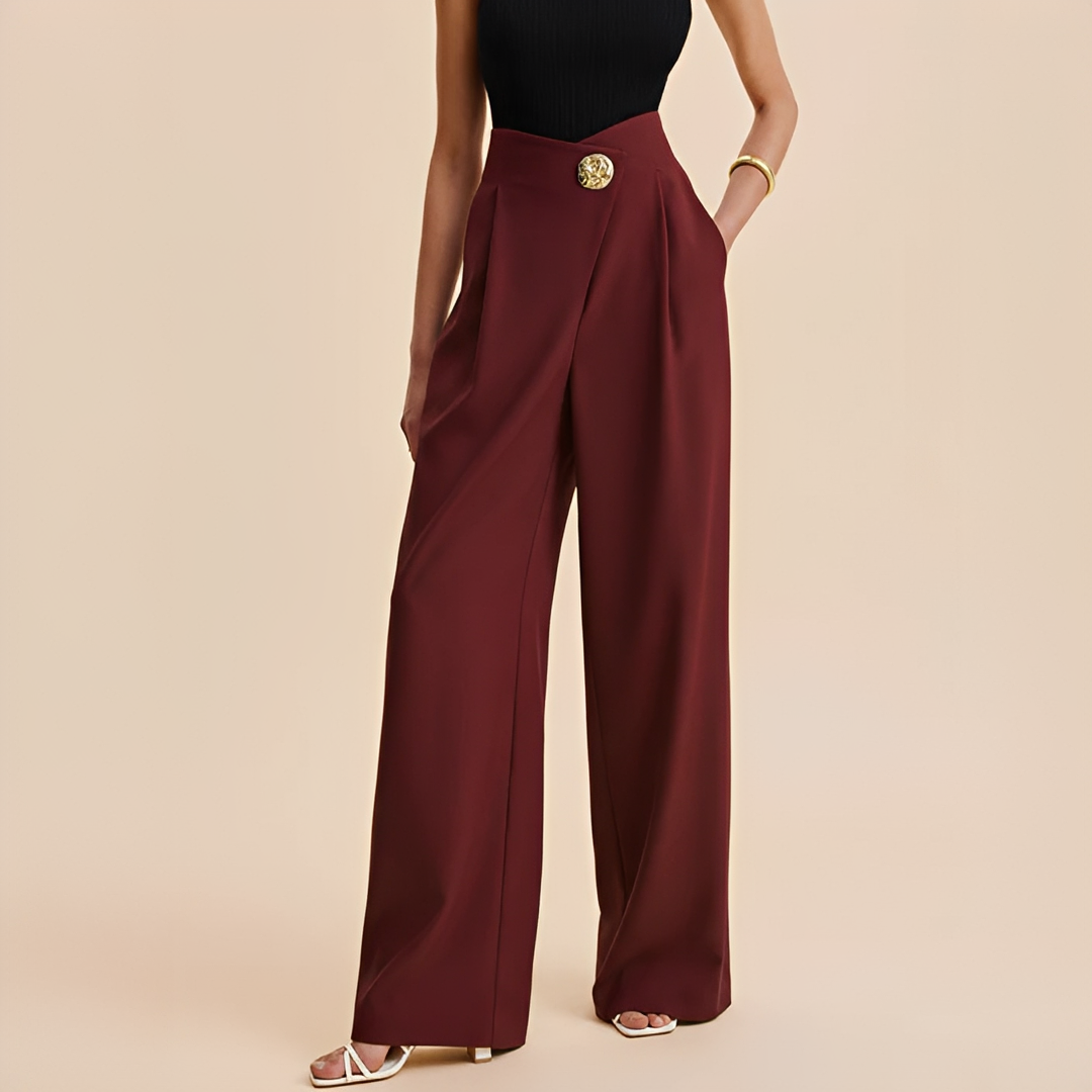 Joyce - Pantalones de pierna ancha de cintura alta