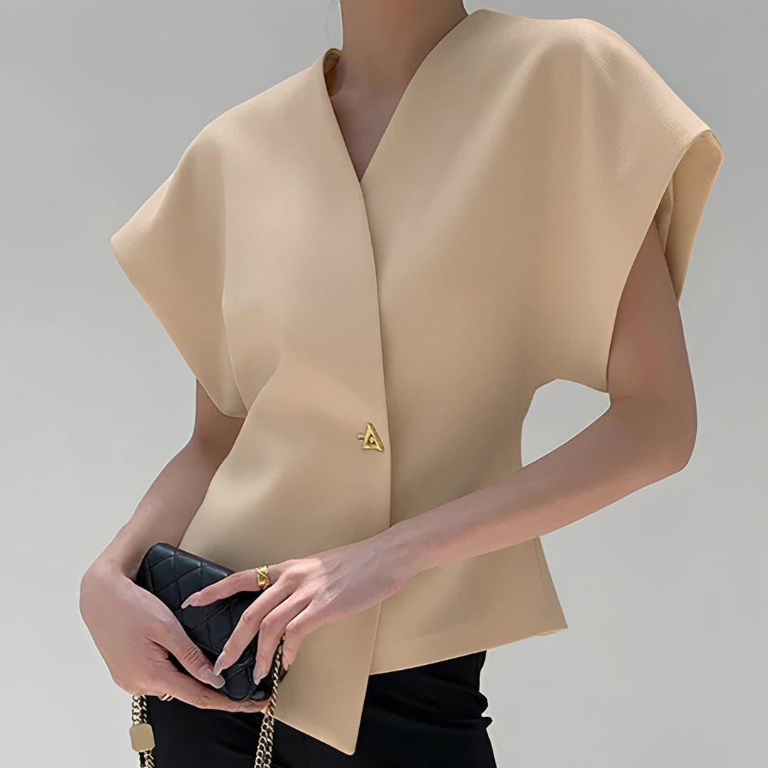Ariella - Blusa con cuello en V a la moda