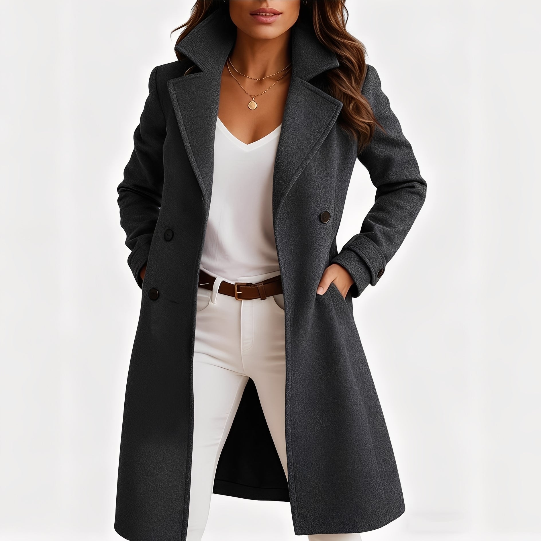 Camille - Abrigo Elegante para Mujer con Bolsillos